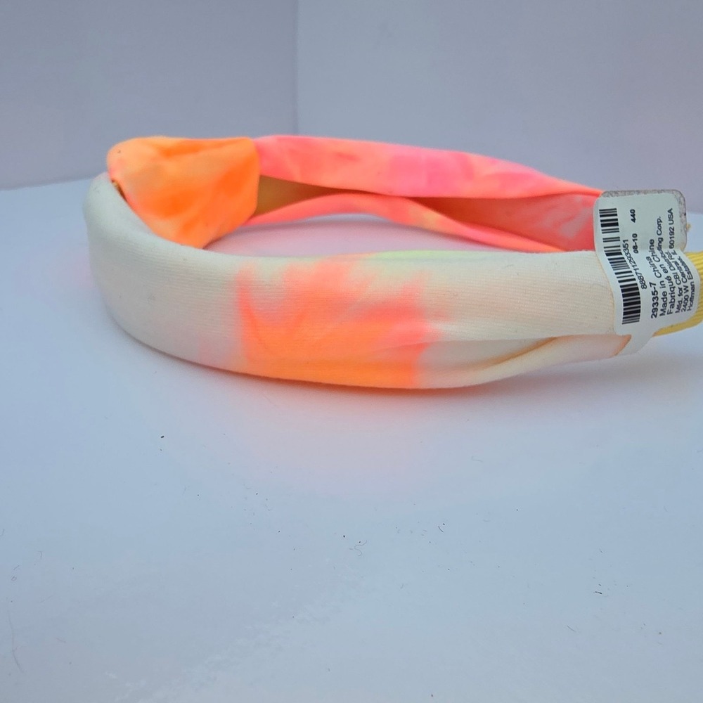 Claires Headband Womens Girls One Size Neon Tie Dye Knotted Padded Chunky Pink - Picture 11 of 12